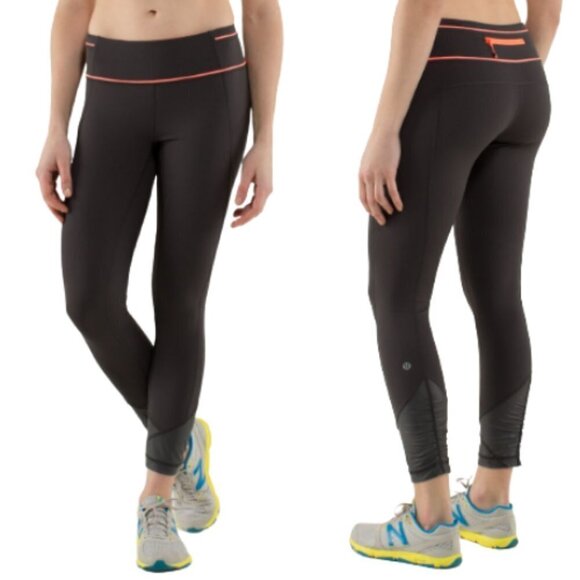 Lululemon Pace Queen Tight 6 Mid Rise 7/8 Length Full On Luxtreme Stretch Gray - Picture 2 of 10